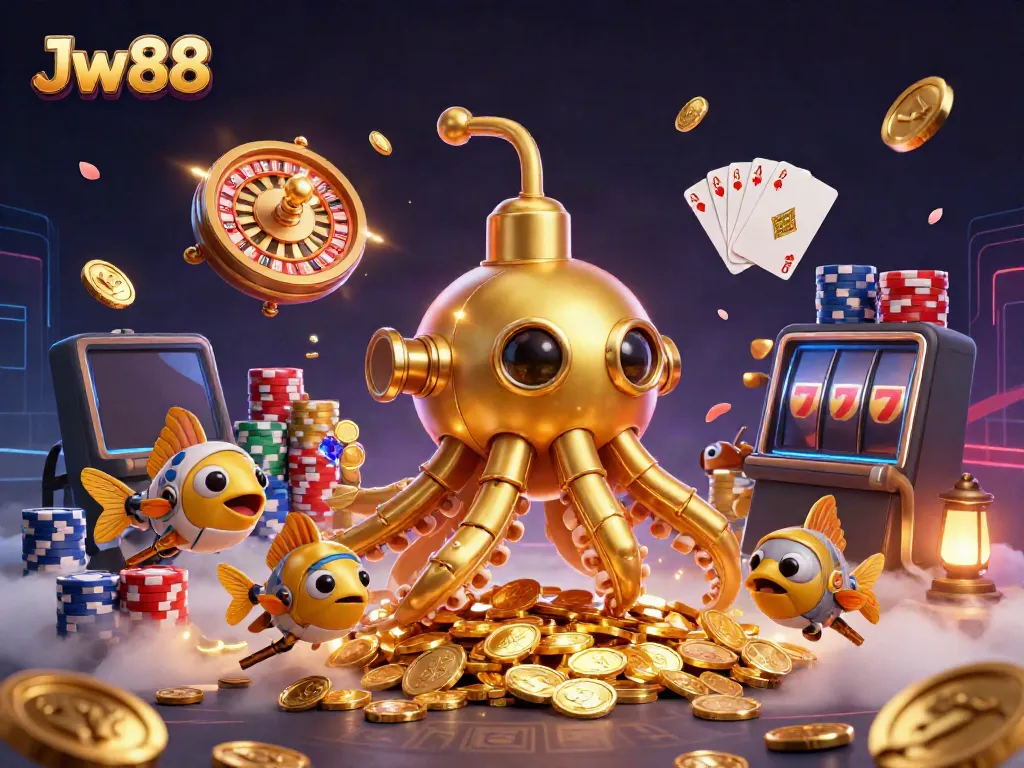 Engage with the enchanting world of Jw88 as golden krakens and mechanical fish celebrate rich casino thrills.